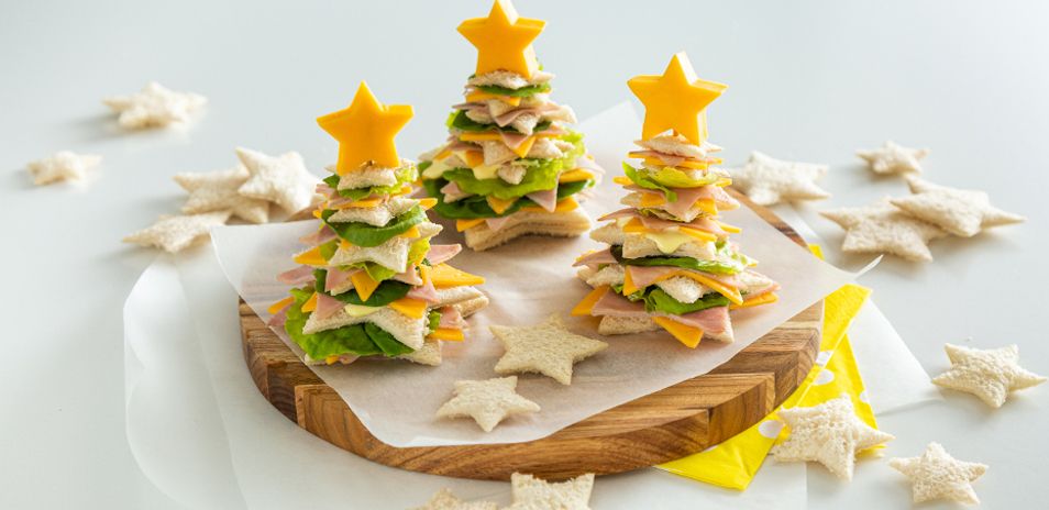 Cheese & Ham Christmas Trees